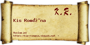 Kis Romána névjegykártya